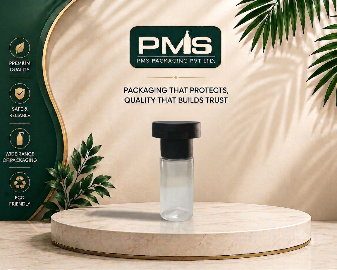15ml  PET Cylinder Transprent 19MM Neck Round Bottle With 19MM Black T Cap