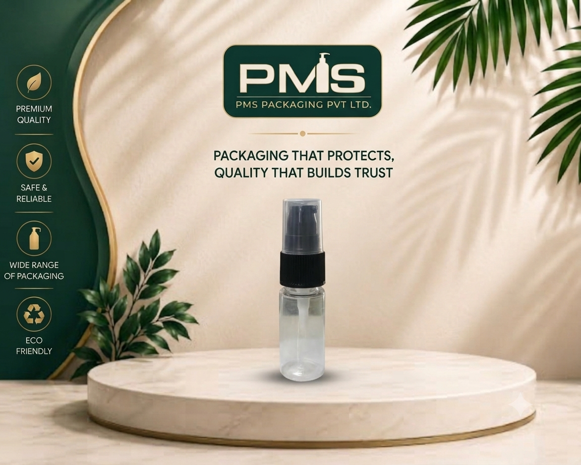 15ml  PET Cylinder Transprent 19MM Neck Round Bottle With 19MM  Black Cream Pump