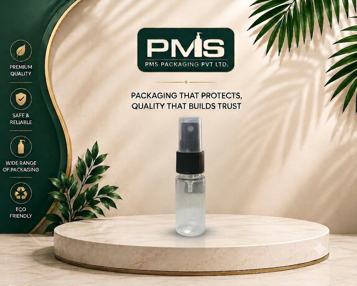 15ml  PET Cylinder Transprent 19MM Neck Round Bottle 19MM Black Mist Pump