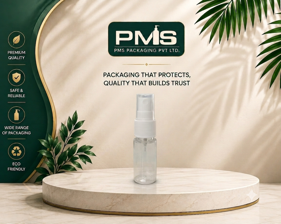 15ml  PET Cylinder Transprent 19MM Neck Round Bottle With 19MM White Mist Spray Pump
