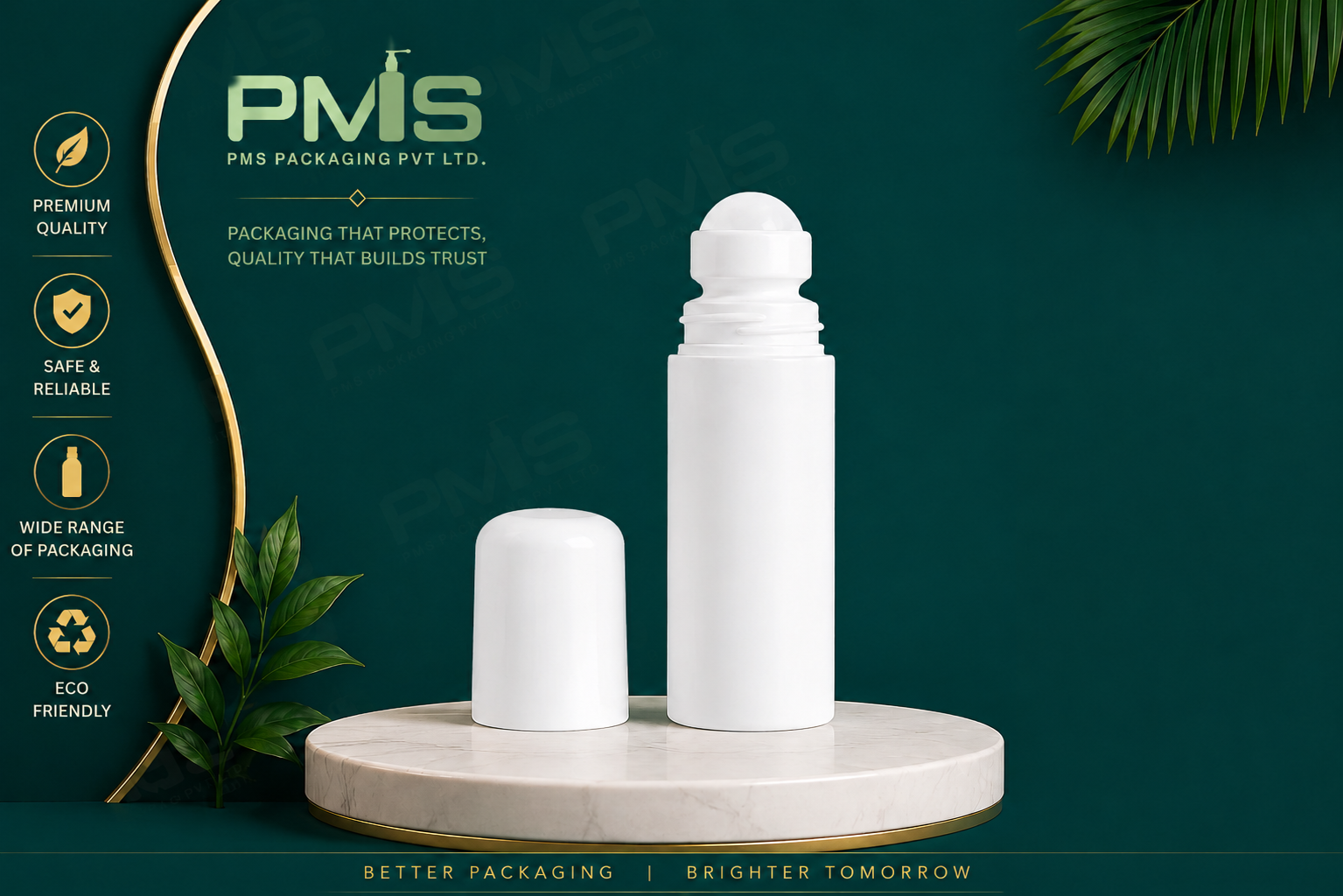 50ML HDPE ROLL ON WHITE BOTTLE
